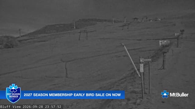 Mt Buller Skyline Live snow cam captured at 28 September 2026 at 11:58 pm AEST