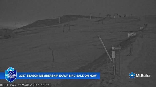 Mt Buller Skyline Live snow cam captured at 29 September 2026 at 11:56 pm AEST