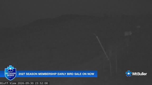 Mt Buller Skyline Live snow cam captured at 30 September 2026 at 11:52 pm AEST