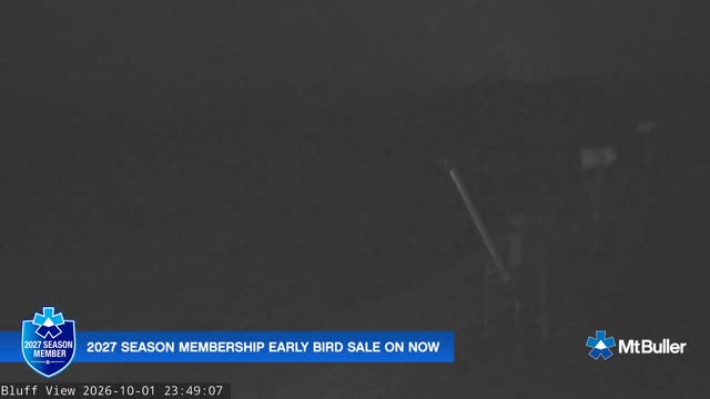 Mt Buller Skyline Live snow cam captured at 1 October 2026 at 11:49 pm AEST