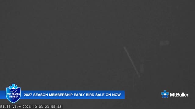 Mt Buller Skyline Live snow cam captured at 3 October 2026 at 11:56 pm AEST