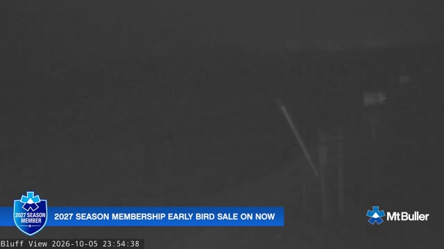 Mt Buller Skyline Live snow cam captured at 5 October 2026 at 11:54 pm AEDT