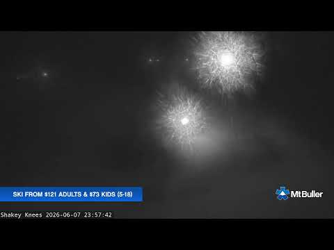 Mt Buller Shakey Knees Live snow cam captured at 7 June 2026 at 11:58 pm AEST