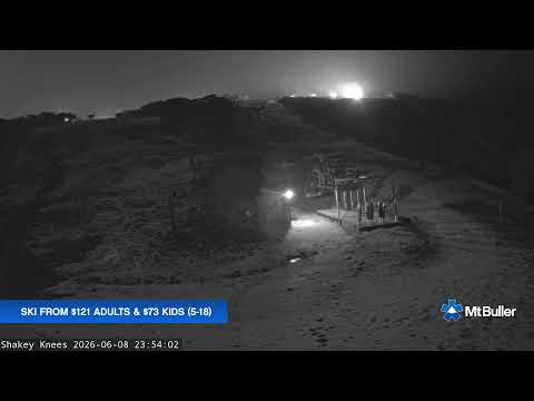 Mt Buller Shakey Knees Live snow cam captured at 8 June 2026 at 11:58 pm AEST