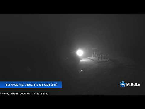 Mt Buller Shakey Knees Live snow cam captured at 10 June 2026 at 11:56 pm AEST