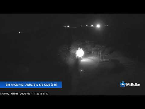 Mt Buller Shakey Knees Live snow cam captured at 11 June 2026 at 11:56 pm AEST