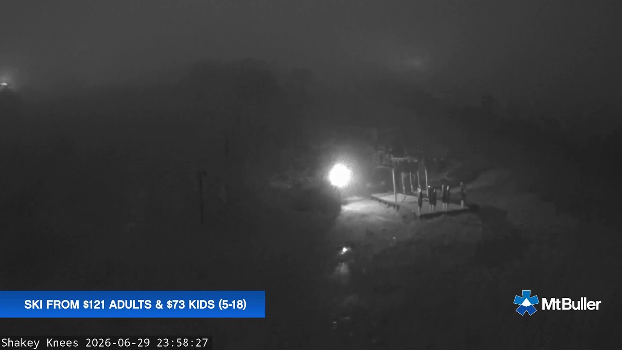 Mt Buller Shakey Knees Live snow cam captured at 29 June 2026 at 11:59 pm AEST