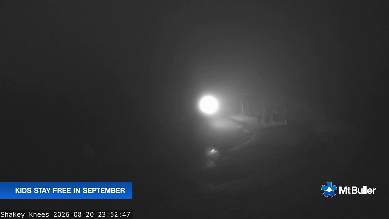 Mt Buller Shakey Knees Live snow cam captured at 20 August 2026 at 11:55 pm AEST
