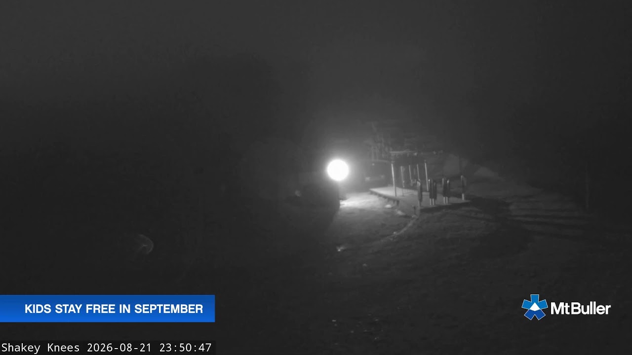 Mt Buller Shakey Knees Live snow cam captured at 21 August 2026 at 11:55 pm AEST