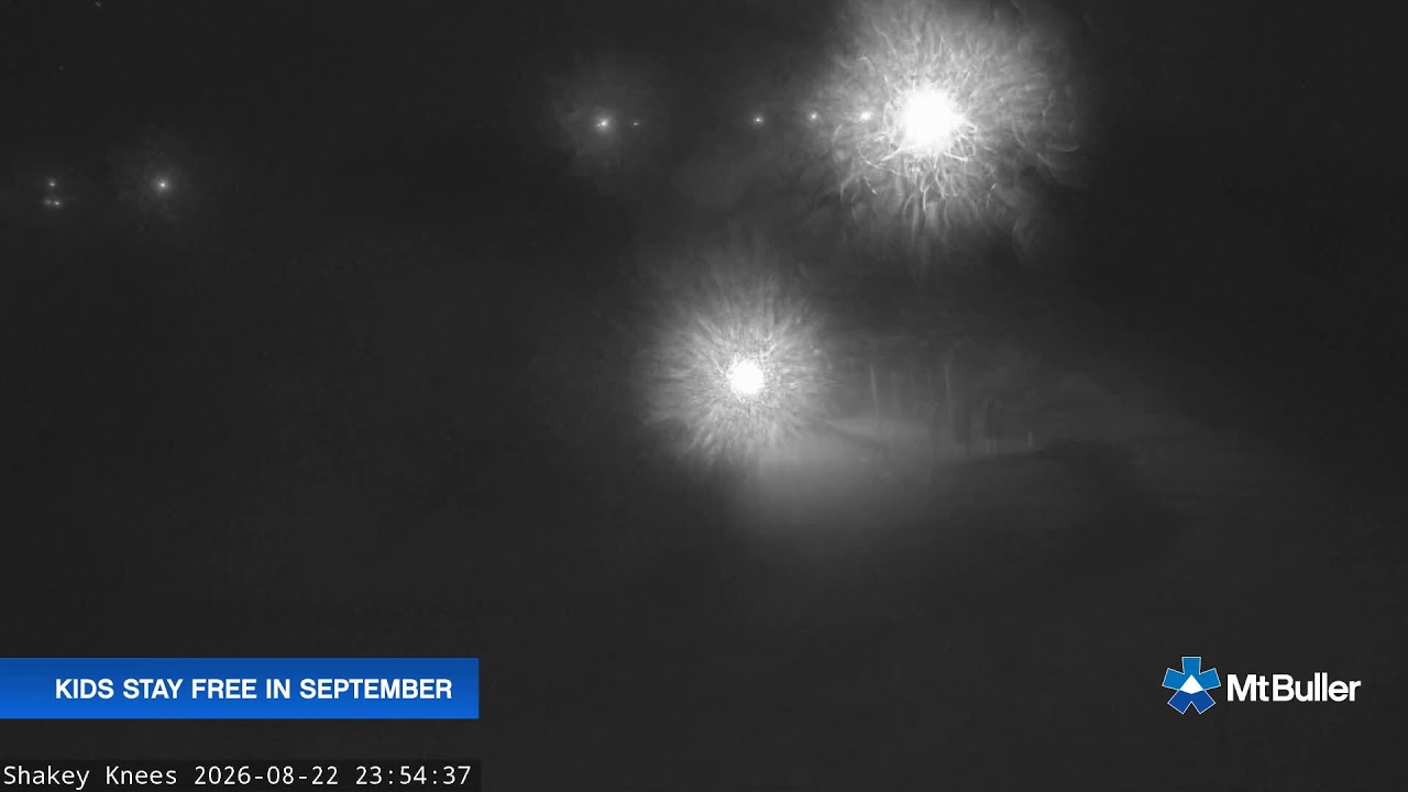 Mt Buller Shakey Knees Live snow cam captured at 22 August 2026 at 11:55 pm AEST