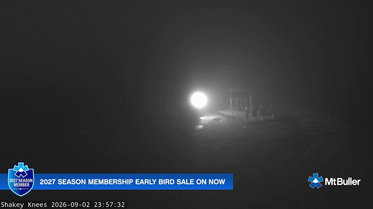 Mt Buller Shakey Knees Live snow cam captured at 2 September 2026 at 11:59 pm AEST