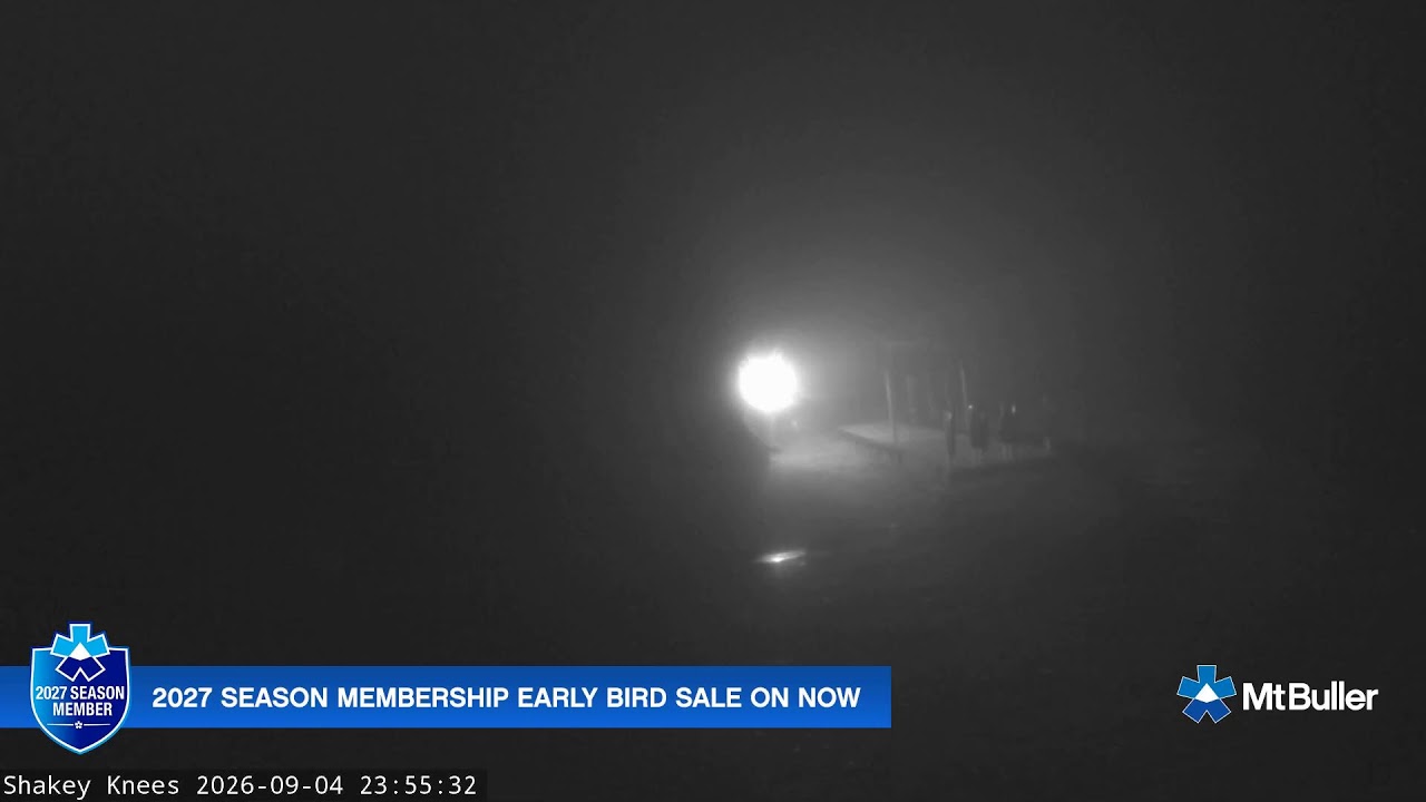 Mt Buller Shakey Knees Live snow cam captured at 4 September 2026 at 11:55 pm AEST