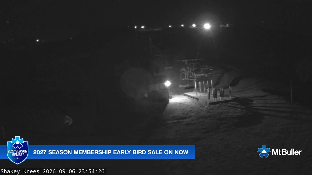Mt Buller Shakey Knees Live snow cam captured at 6 September 2026 at 11:59 pm AEST