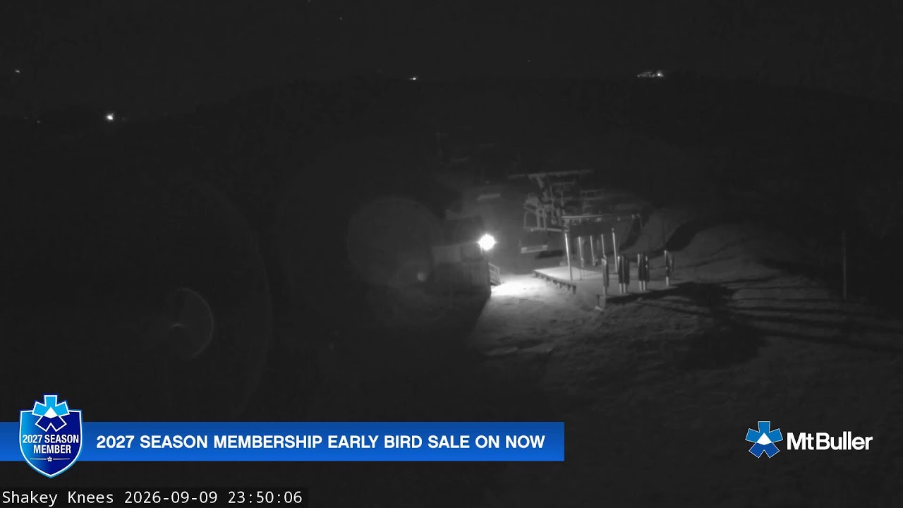 Mt Buller Shakey Knees Live snow cam captured at 9 September 2026 at 11:54 pm AEST