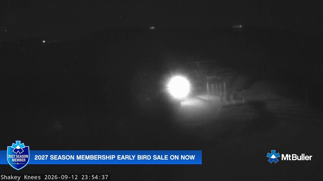 Mt Buller Shakey Knees Live snow cam captured at 12 September 2026 at 11:56 pm AEST