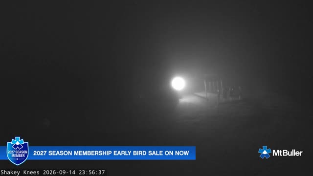 Mt Buller Shakey Knees Live snow cam captured at 14 September 2026 at 11:56 pm AEST