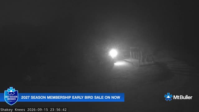 Mt Buller Shakey Knees Live snow cam captured at 15 September 2026 at 11:57 pm AEST