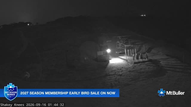 Mt Buller Shakey Knees Live snow cam captured at 16 September 2026 at 1:44 am AEST