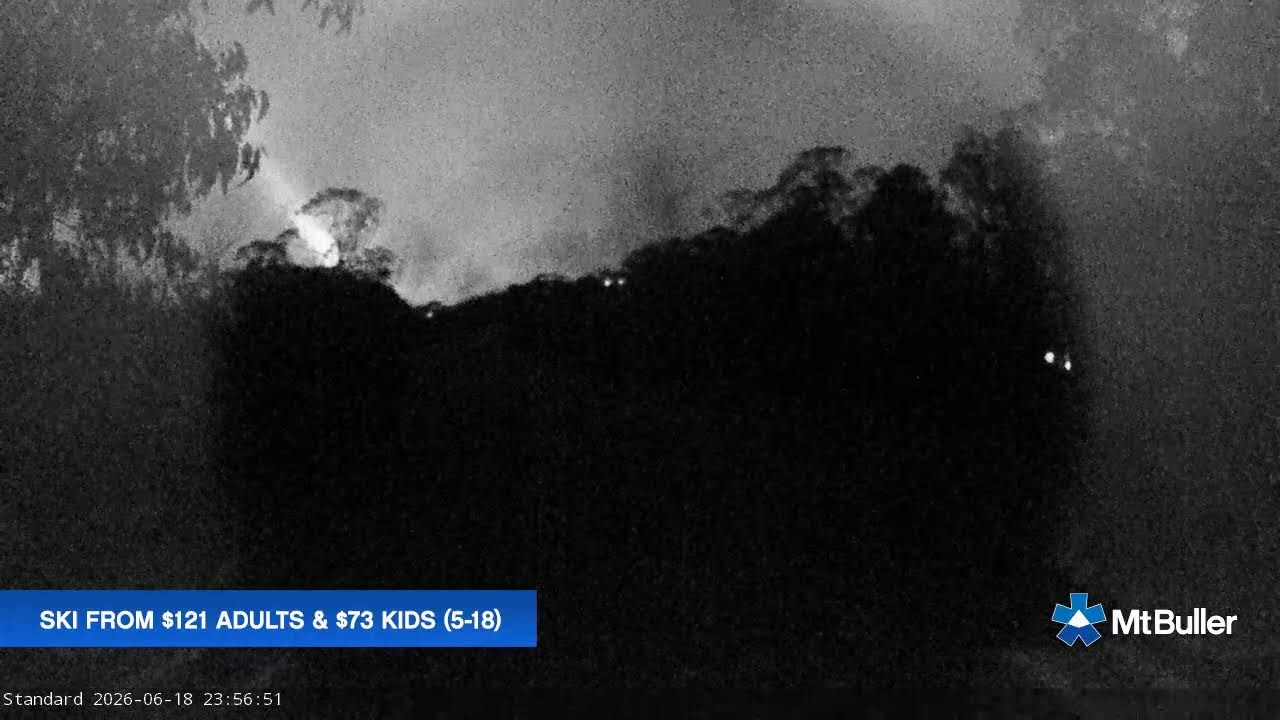 Mt Buller Standard Run Live snow cam captured at 18 June 2026 at 11:59 pm AEST