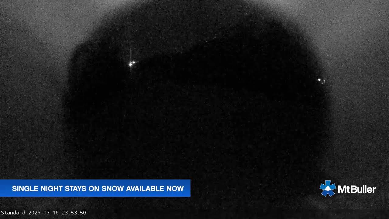 Mt Buller Standard Run Live snow cam captured at 16 July 2026 at 11:55 pm AEST