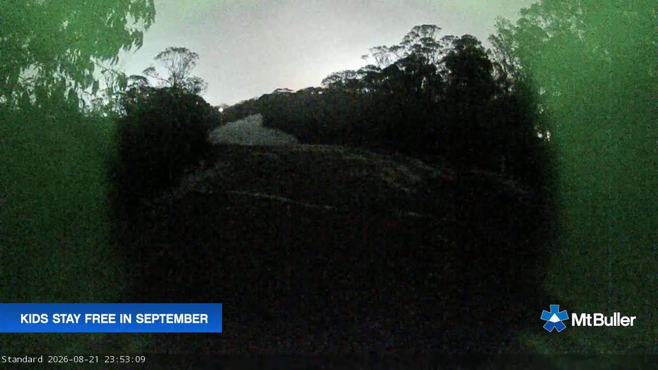 Mt Buller Standard Run Live snow cam captured at 21 August 2026 at 11:55 pm AEST