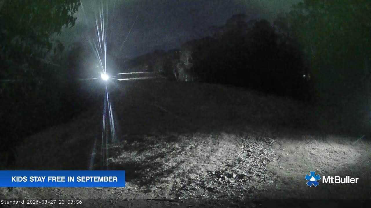 Mt Buller Standard Run Live snow cam captured at 27 August 2026 at 11:55 pm AEST