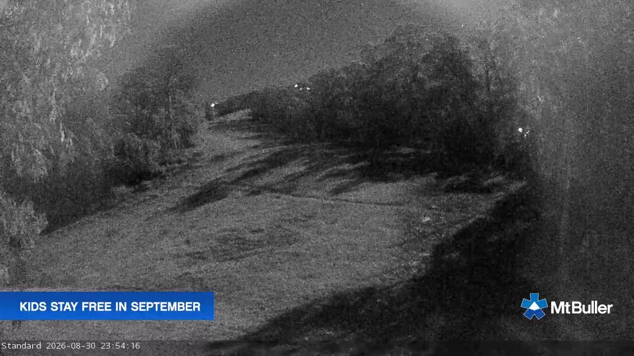 Mt Buller Standard Run Live snow cam captured at 30 August 2026 at 11:55 pm AEST