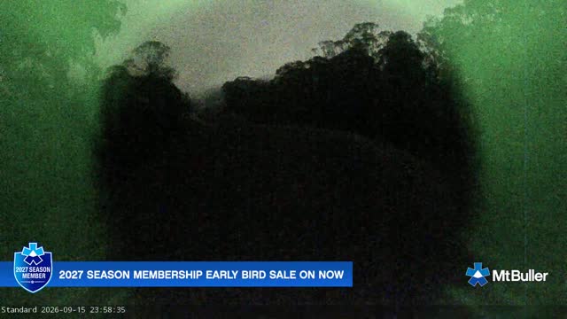 Mt Buller Standard Run Live snow cam captured at 15 September 2026 at 11:59 pm AEST