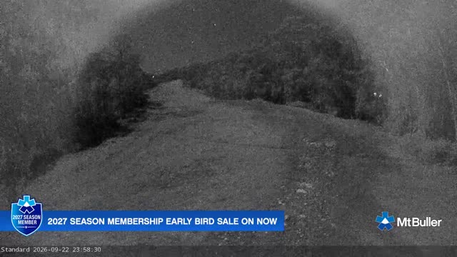 Mt Buller Standard Run Live snow cam captured at 22 September 2026 at 11:58 pm AEST