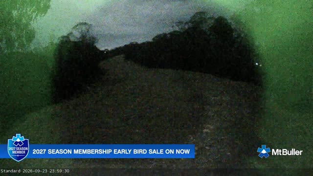 Mt Buller Standard Run Live snow cam captured at 23 September 2026 at 11:59 pm AEST