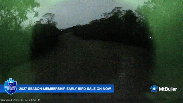 Mt Buller Standard Run Live snow cam captured at 24 September 2026 at 11:59 pm AEST