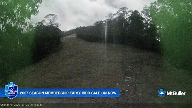 Mt Buller Standard Run Live snow cam captured at 26 September 2026 at 11:54 pm AEST