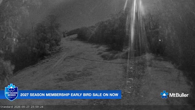 Mt Buller Standard Run Live snow cam captured at 27 September 2026 at 11:59 pm AEST