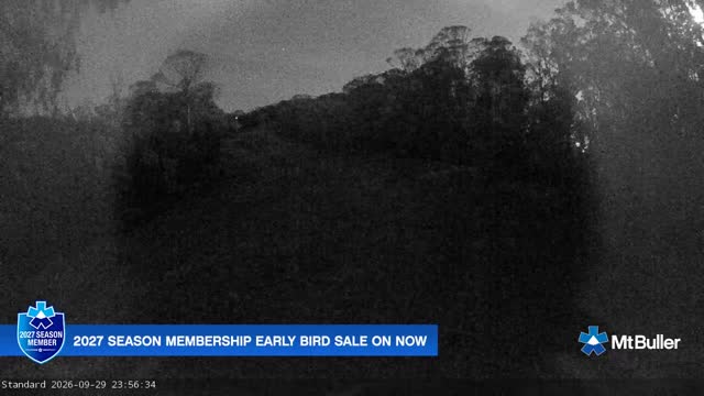 Mt Buller Standard Run Live snow cam captured at 29 September 2026 at 11:56 pm AEST
