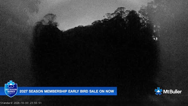 Mt Buller Standard Run Live snow cam captured at 3 October 2026 at 11:56 pm AEST
