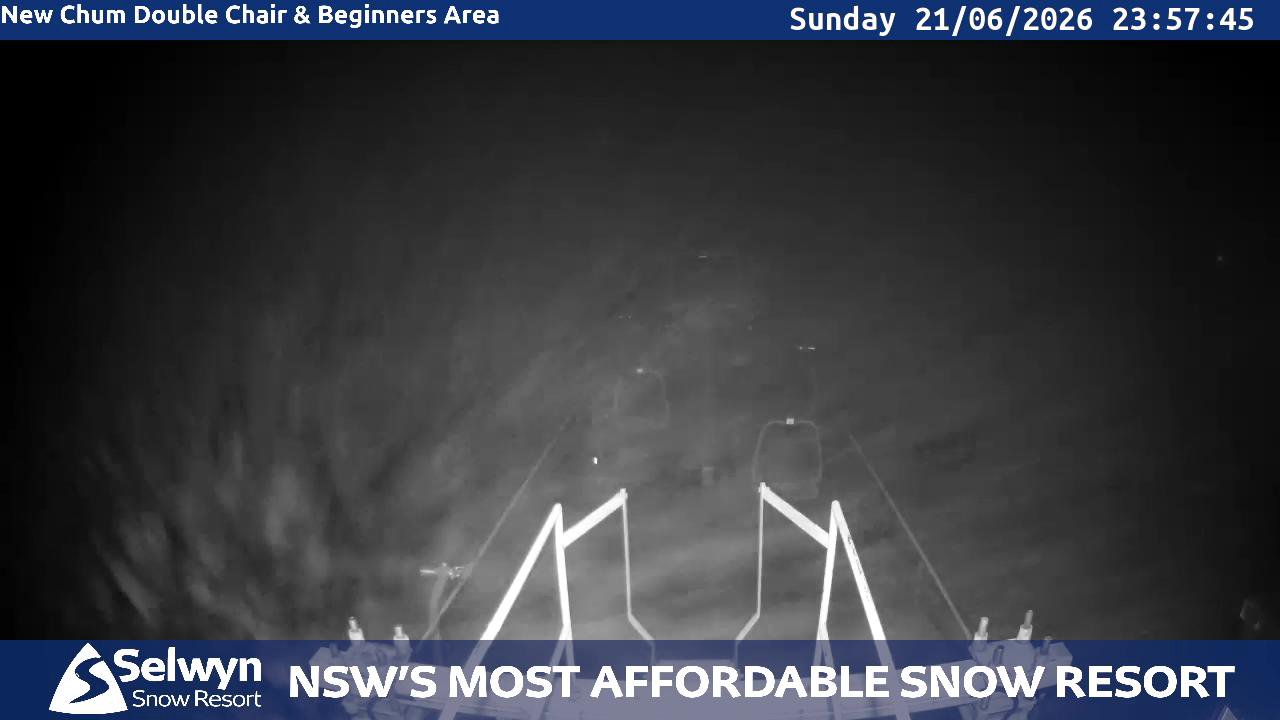 Selwyn Snow Resort Selwyn Live Stream snow cam captured at 21 June 2026 at 11:59 pm AEST