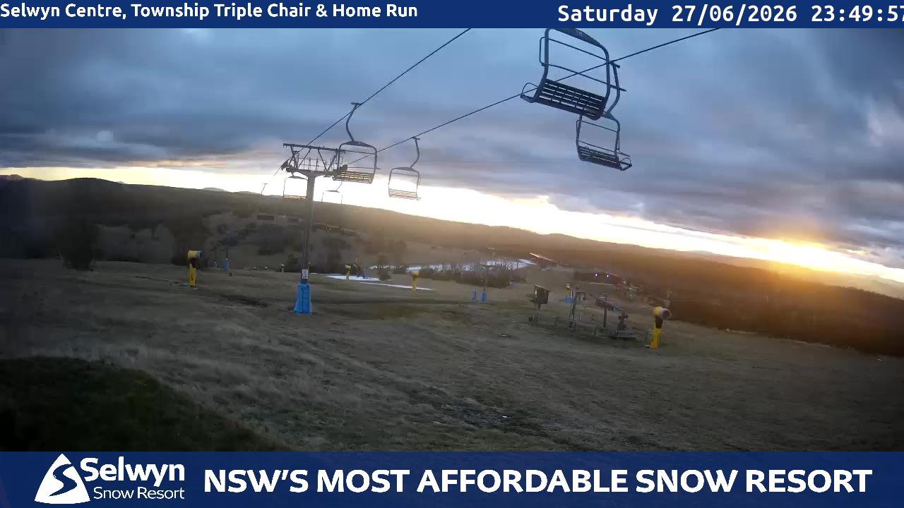 Selwyn Snow Resort Selwyn Live Stream snow cam captured at 27 June 2026 at 11:50 pm AEST