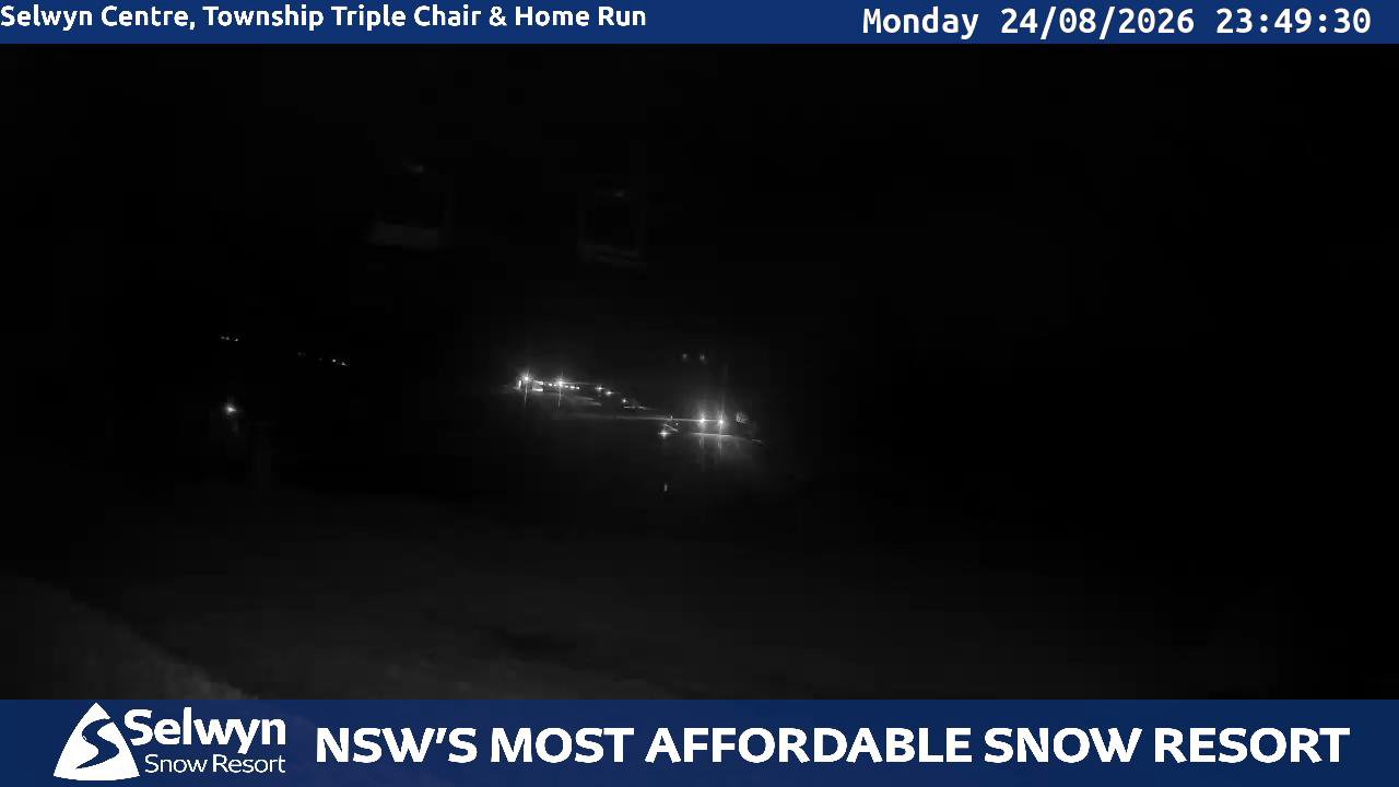 Selwyn Snow Resort Selwyn Live Stream snow cam captured at 24 August 2026 at 11:55 pm AEST