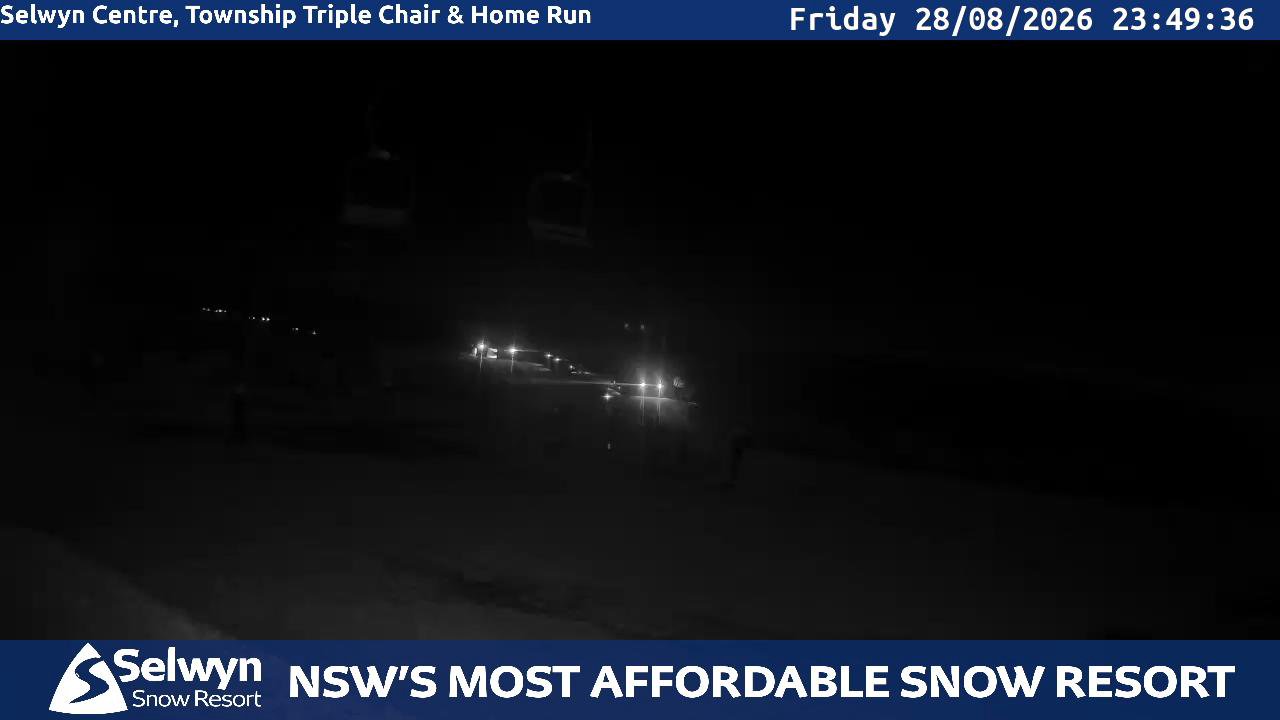 Selwyn Snow Resort Selwyn Live Stream snow cam captured at 28 August 2026 at 11:55 pm AEST