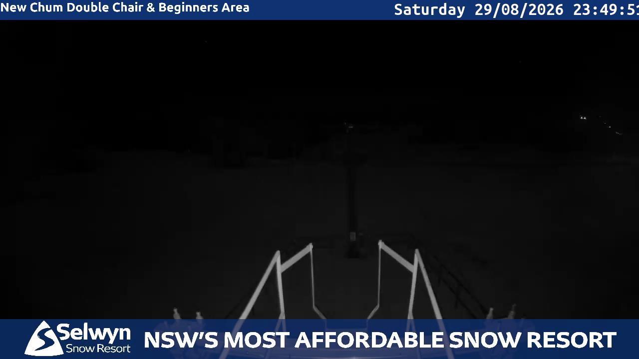 Selwyn Snow Resort Selwyn Live Stream snow cam captured at 29 August 2026 at 11:55 pm AEST