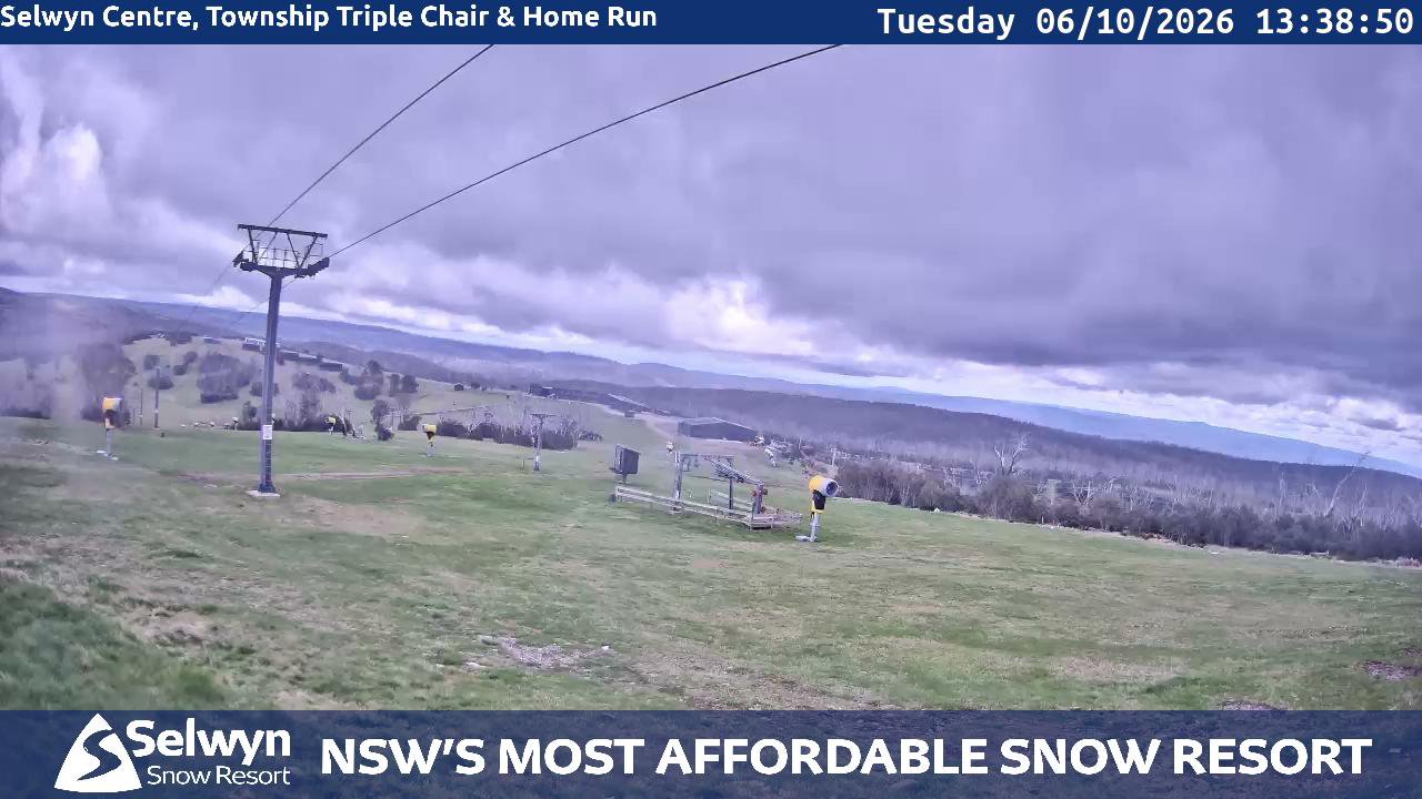 Selwyn Snow Resort Selwyn Live Stream snow cam captured at 6 October 2026 at 1:38 pm AEDT