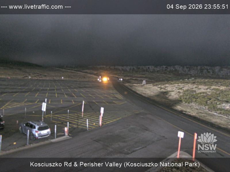 Perisher Perisher Valley Car Park Road snow cam captured at 4 September 2026 at 11:55 pm AEST
