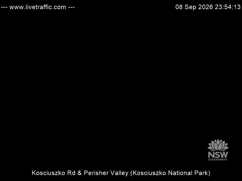 Perisher Perisher Valley Car Park Road snow cam captured at 8 September 2026 at 11:54 pm AEST