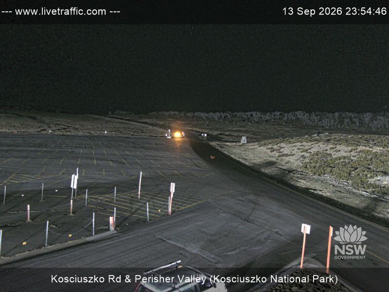 Perisher Perisher Valley Car Park Road snow cam captured at 13 September 2026 at 11:54 pm AEST