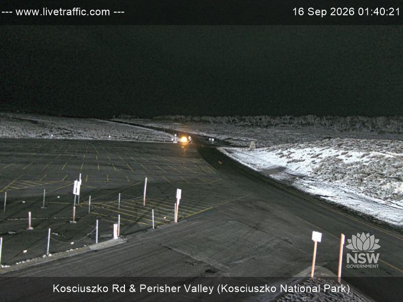 Perisher Perisher Valley Car Park Road snow cam captured at 16 September 2026 at 1:40 am AEST