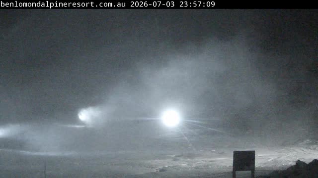 Ben Lomond Summit / Front Valley snow cam captured at 3 July 2026 at 11:57 pm AEST