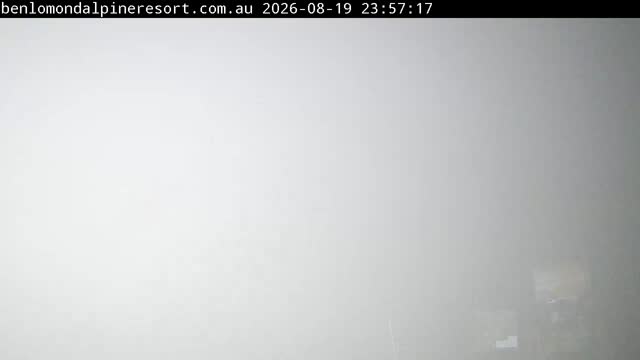 Ben Lomond Summit / Front Valley snow cam captured at 19 August 2026 at 11:57 pm AEST
