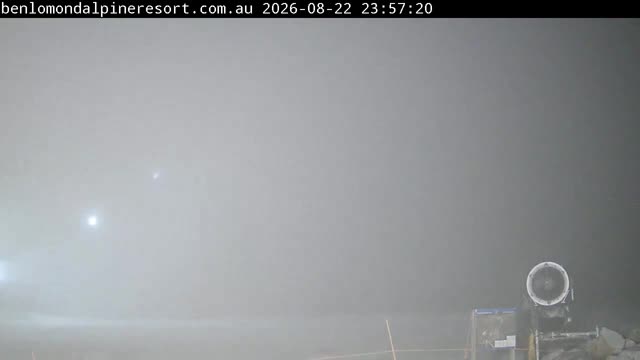 Ben Lomond Summit / Front Valley snow cam captured at 22 August 2026 at 11:57 pm AEST