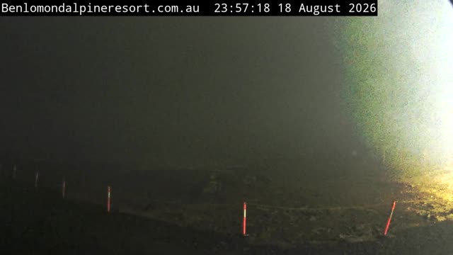 Ben Lomond Toboggan Area / Village Poma snow cam captured at 18 August 2026 at 11:57 pm AEST