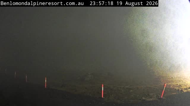Ben Lomond Toboggan Area / Village Poma snow cam captured at 19 August 2026 at 11:57 pm AEST